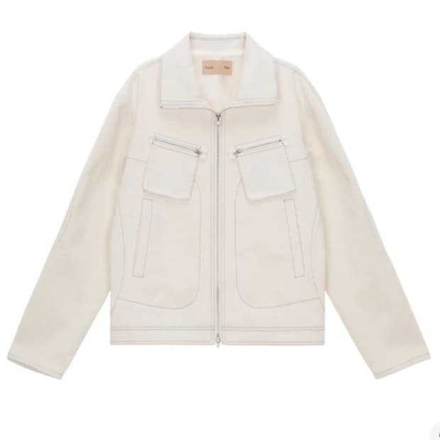 마뗑킴 니트 슬리브 포켓 점퍼 아이보리