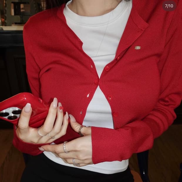 페일제이드 레이온 가디건 레드