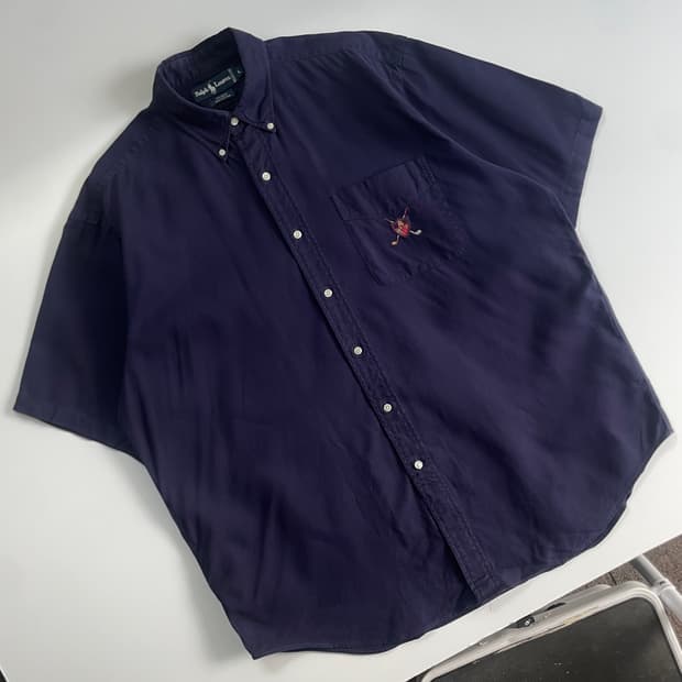Polo  폴로 랄프로렌 90,s 자수 틸든 포켓 반팔 셔츠