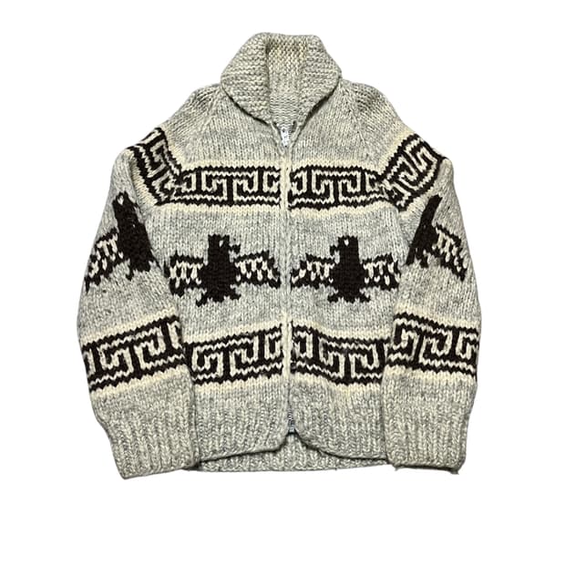 캐나다 빈티지 썬더버드 헤비 울 숄카라 코위찬 코위챤