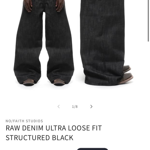 RAW DENIM ULTRA LOOSE FIT STRUCTURED BLA