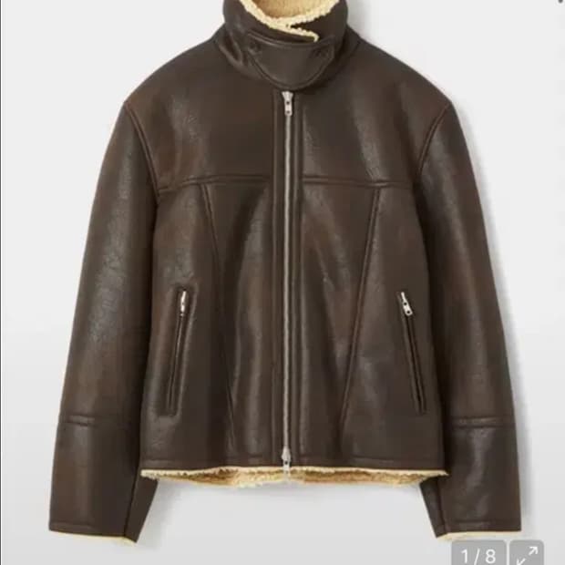 르마드 하이넥 무톤자켓 브라운 2사이즈