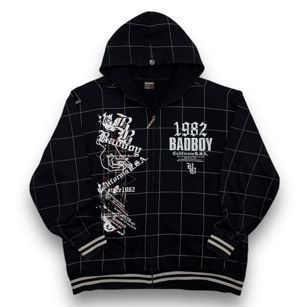 배드보이 00s 펑크 모드 레터링 시그니처 로고 후디 집업