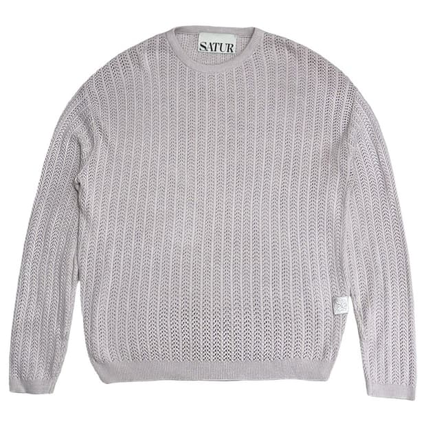 SATUR 이비자 내추럴 메시드 니트 L