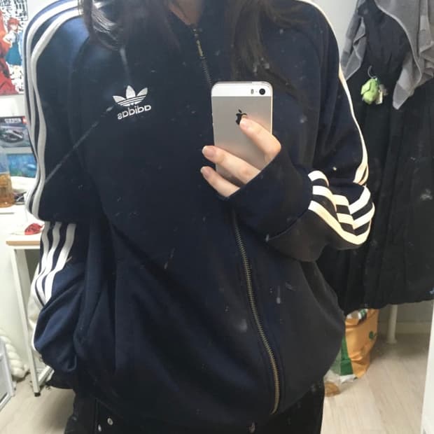 아디다스 트랙탑 네이비 져지