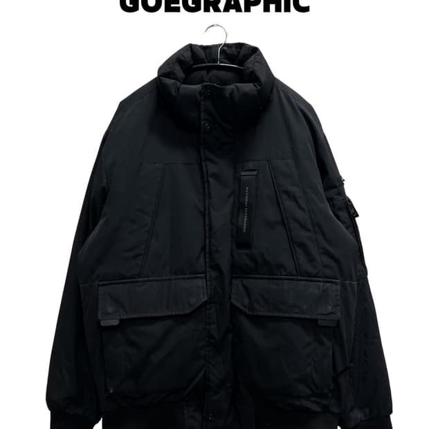 (XL) 내셔널지오그래픽 타루가 구스다운 패딩 봄버 자켓 블랙