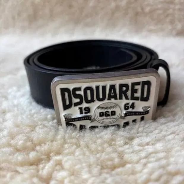 디스퀘어드2 Dsquared2 블랙 화이트 실버 버클 