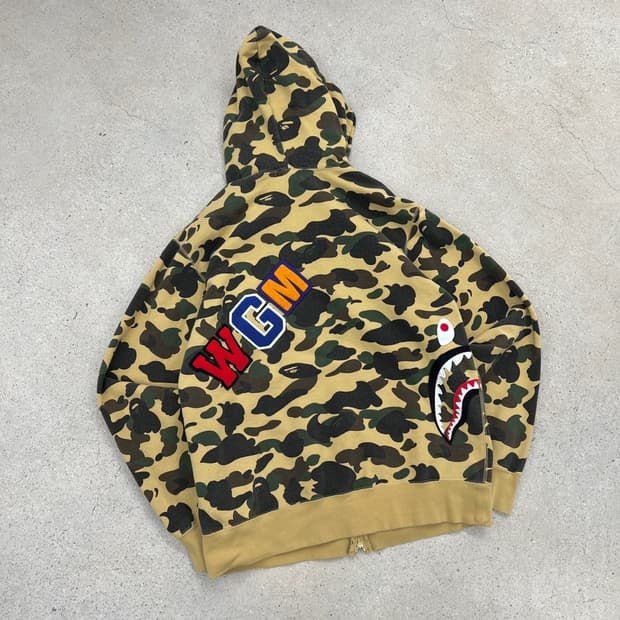 베이프 퍼스트카모 황계 샤크 후드집업