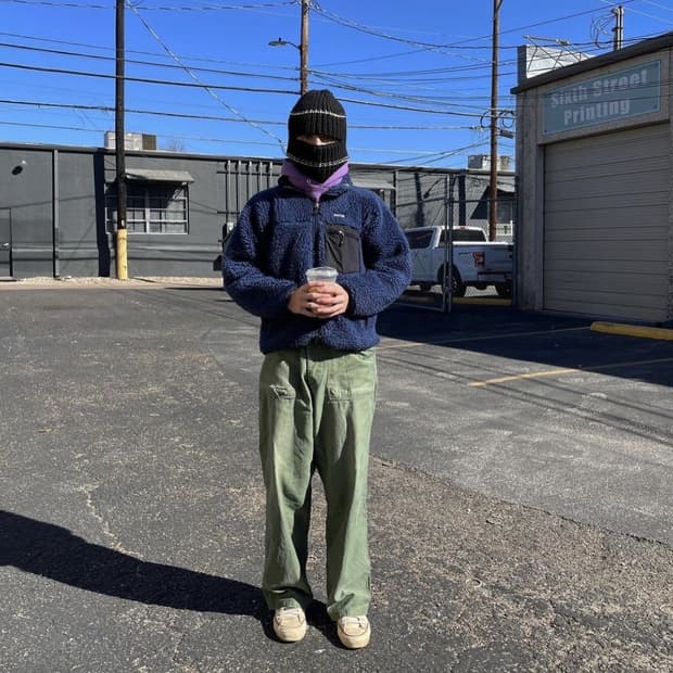 (L) 파타고니아 빈티지 딥파일 딥블루