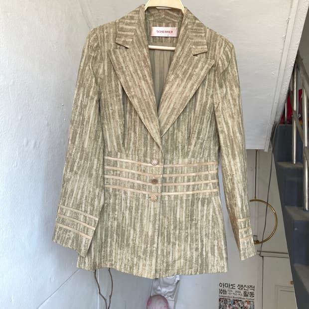 브리저튼 코르셋 스트라이프 자켓