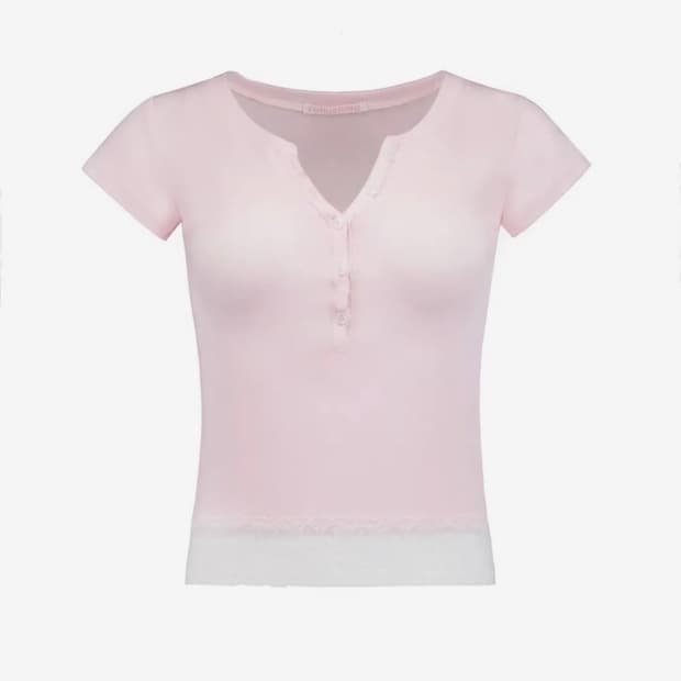 Baby powder lace tee (pink)
