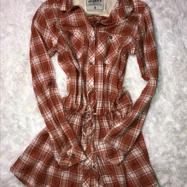 rose brown check shirt