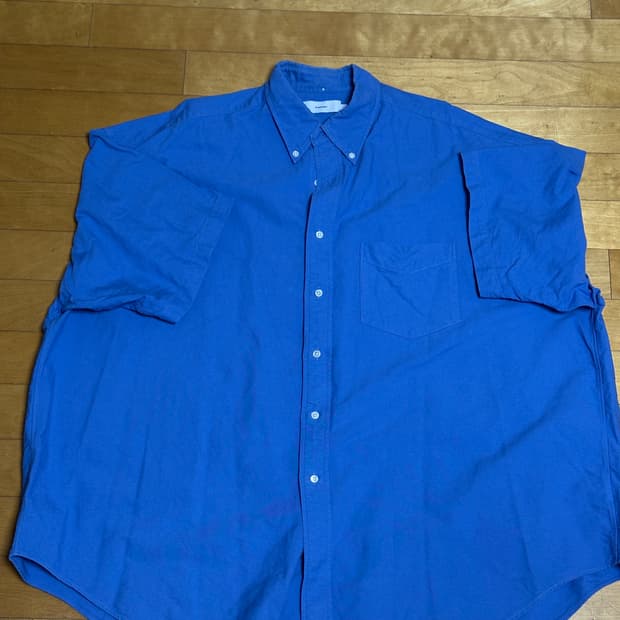 [F]그라프페이퍼 반팔 셔츠 블루