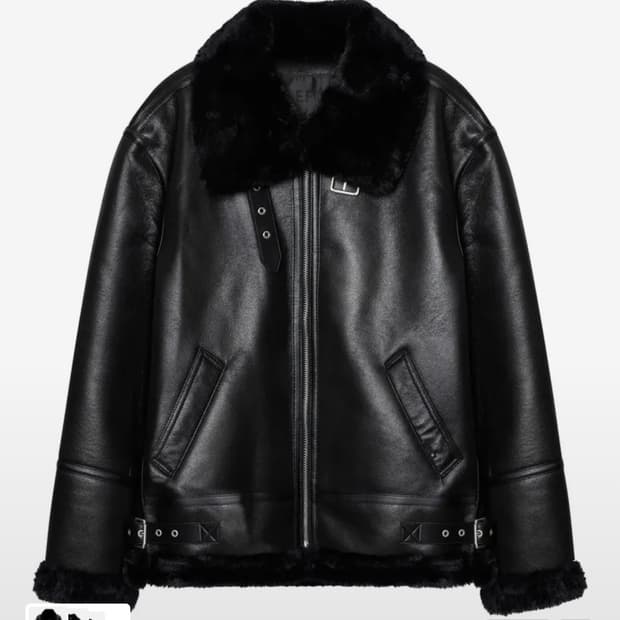 무신사 레프트서울 퍼 무스탕 자켓 블랙 XS