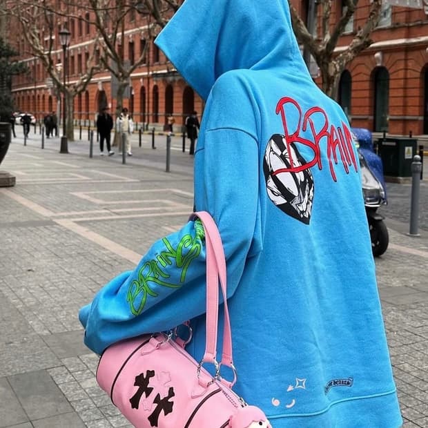 [XXL] 크롬하츠 X 매티보이 24SS 브레인 뉴 후드 티셔츠 블루