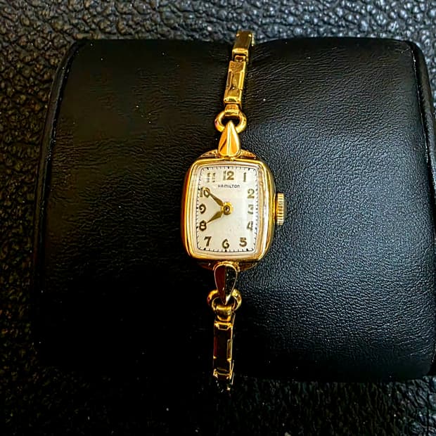 해밀턴 빈티지 금장 수동여성 시계