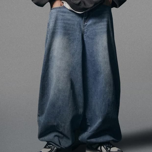 Extra wide ballon pants deep blue