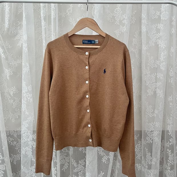 M) 신형 폴로 랄프로렌 라운드넥 가디건 카멜