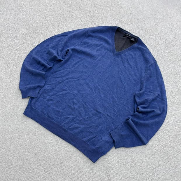 L 캘빈클라인 블루 브이넥 니트 스웨터 0408E1