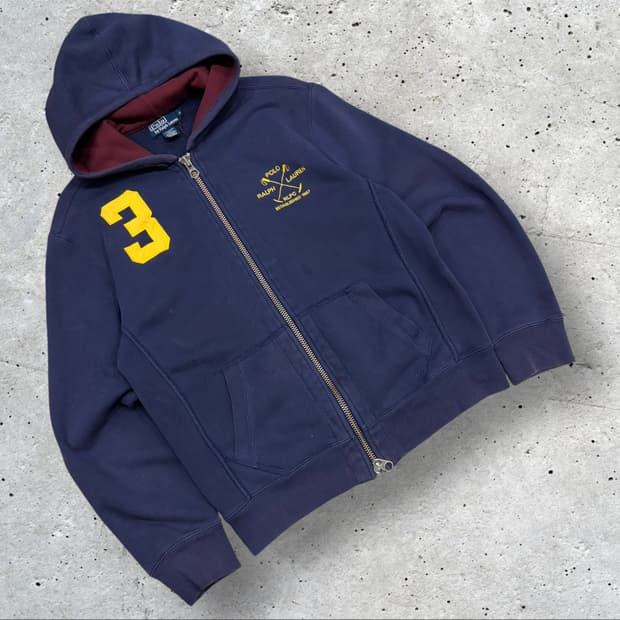 [M] 90s 폴로 랄프로렌 빈티지 투웨이 네이비 후드집업 C913