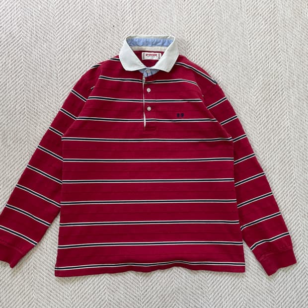 맥그리거 스트라이프 카라 롱슬리브 