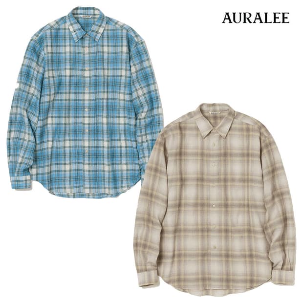 (4사이즈) 오라리 에어리 울 체크 셔츠 24AW AURALEE