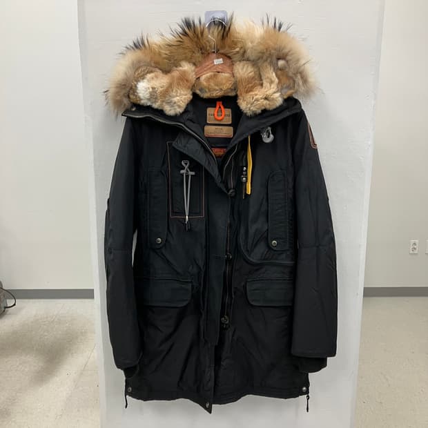 파라점퍼스 블랙 코디악 퍼 후드 롱패딩 M