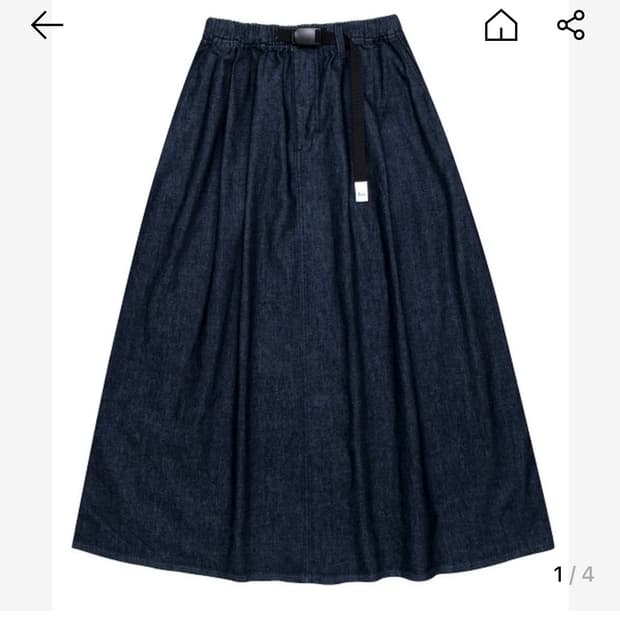 Lee 우먼스 롱기장 턱 스커트 인디고 로우 