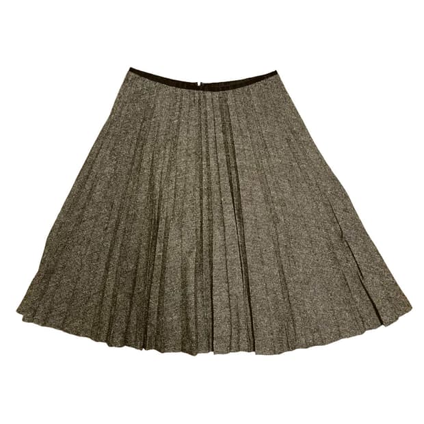 Brown wool pleats skirt