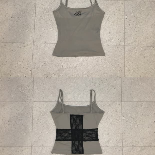 Lace-Trim Gray Camisole
