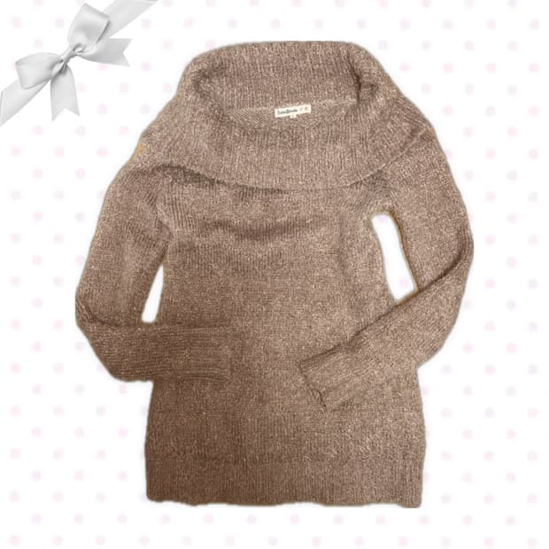 모리노가토 초코맛 브라운 오프숄더 니트