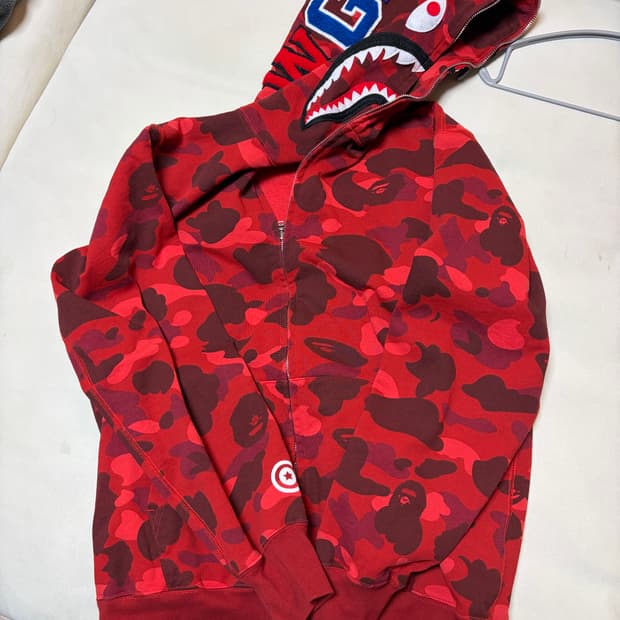 베이프 샤크 후드 레드 xl