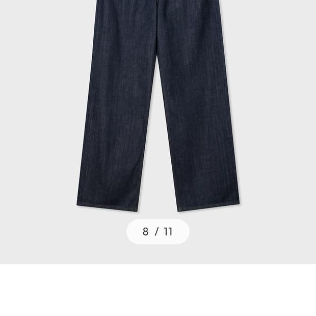 트루 와이드 데님 팬츠 - 로우 인디고 28 (롱버전)