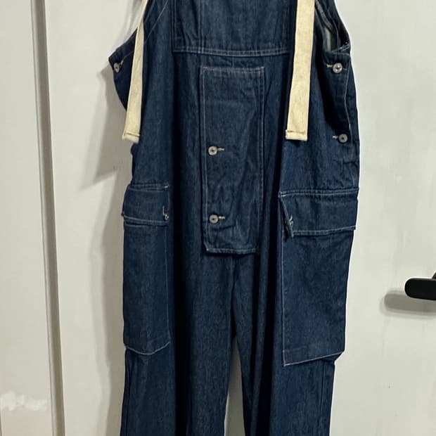 앵글런 데님 오버롤 점프수트