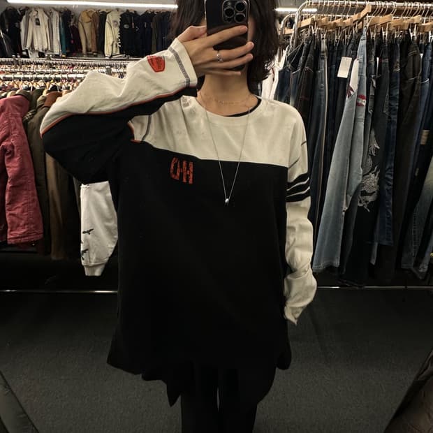 3XL)할리데이비슨 빈티지 MILWAUKEE 프린팅 투톤 롱슬리브