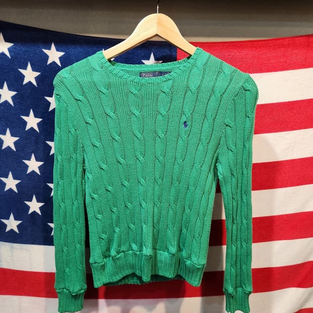폴로 랄프로렌 케이블 니트 스웨터 (그린)