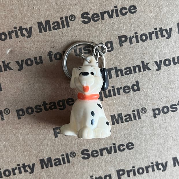 90s vtg Dalmatian Puppy Keyring