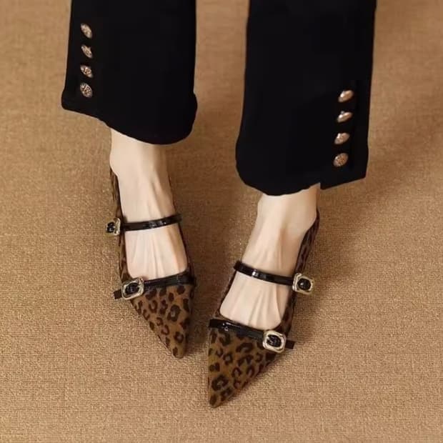 [택포] 레오파드 플랫슈즈 240 / 새상품 