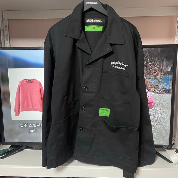 Neighborhood Dickies 콜라보 워크 자켓 블랙 XL
