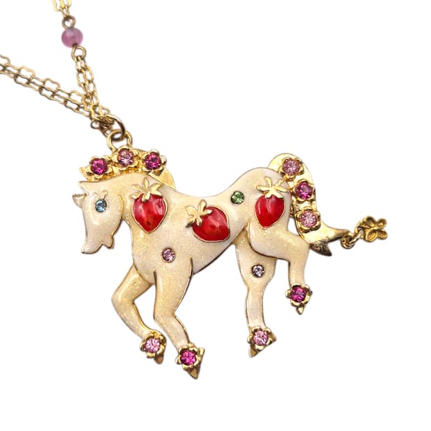 안나수이 컬렉션 유니콘 딸기 레이어드 목걸이