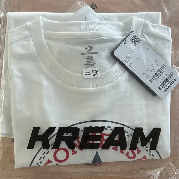 컨버스 올스타 패치 스탠다드 티셔츠 XS 화이트