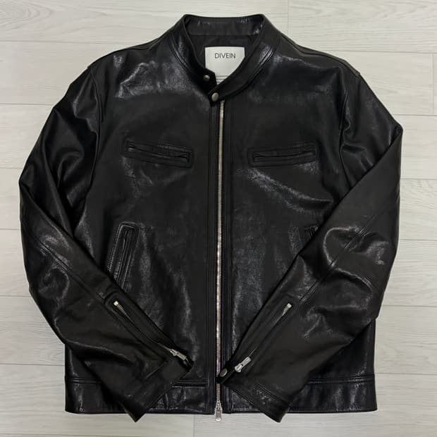 1) 다이브인 루즈드 레더 자켓 블랙