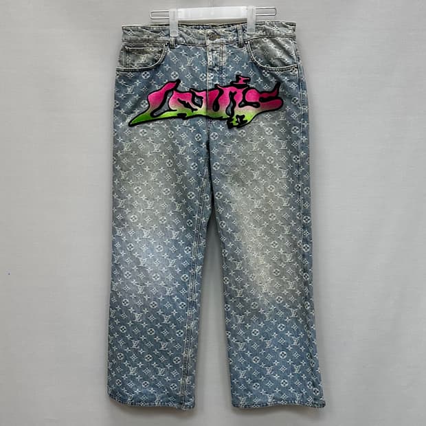 루이비통 그래피티 모노그램 버기 데님 팬츠 (32 33) 