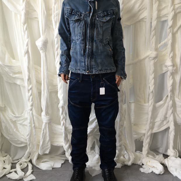 High neck denim jacket