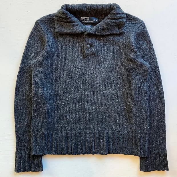 폴로랄프로렌 알파카 하프 스웨터