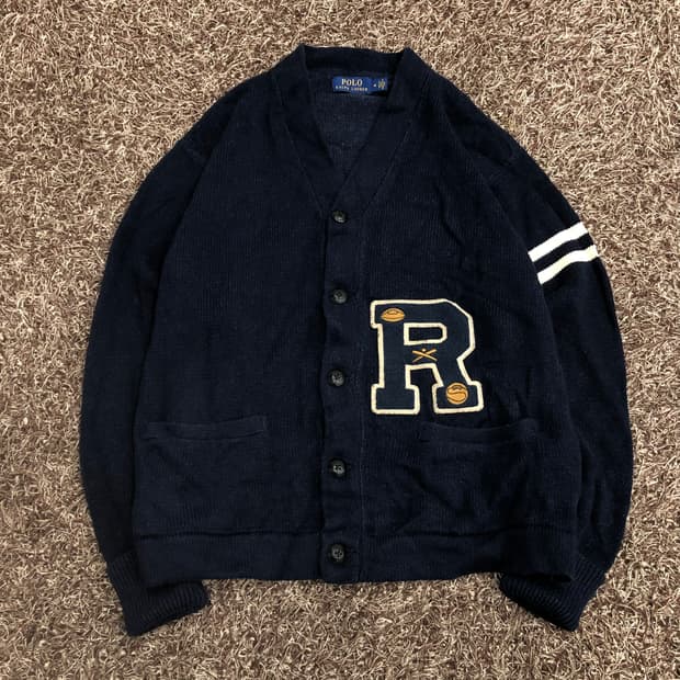 폴로 랄프로렌 레터맨 R패치 가디건 
