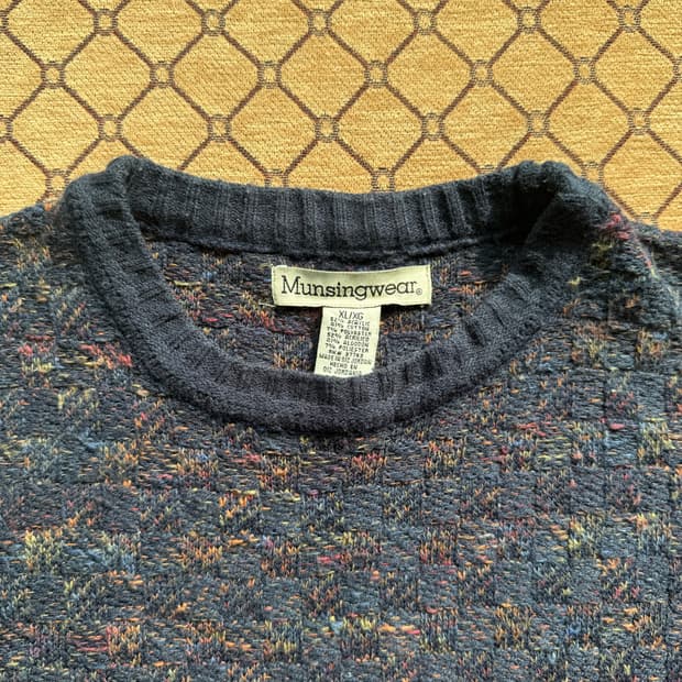 네이비 믹스 니트