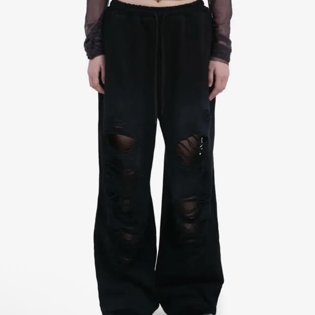 데프가먼츠 디스트로이드 데미지 스웻 트레이닝 바지 팬츠 L