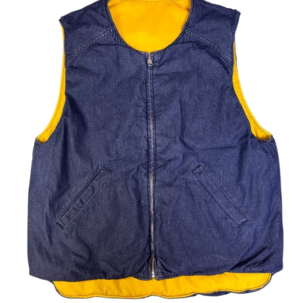 빈티지 빅맥 BIG MAC REVERSIBLE 데님 패닝 베스트 M