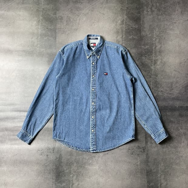 TOMMY HILFIGER 토미힐피거 빈티지 데님 코튼셔츠 A00364